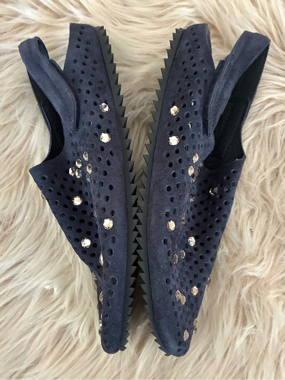 Pedro Garcia NWOT Bely Embellished Navy Slingbacks Sz 36.5, 6.5 US - Picture 6 of 9